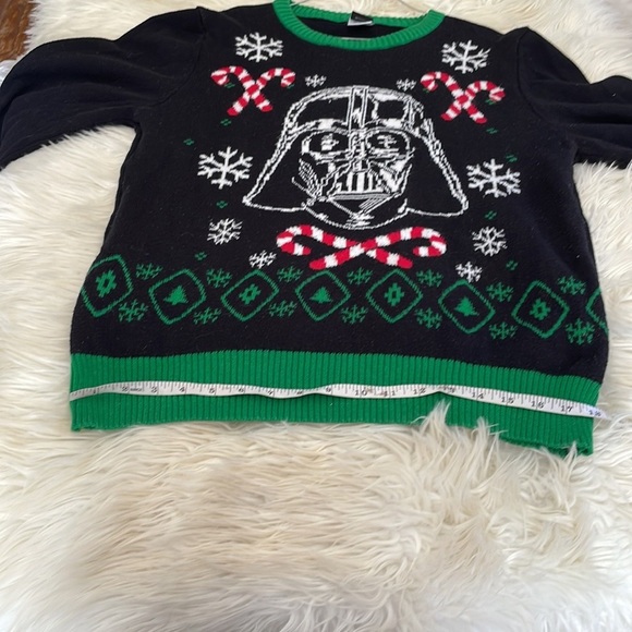 Star Wars Disney black green darth Vader ugly Christmas holiday sweater unisex L - Picture 6 of 16